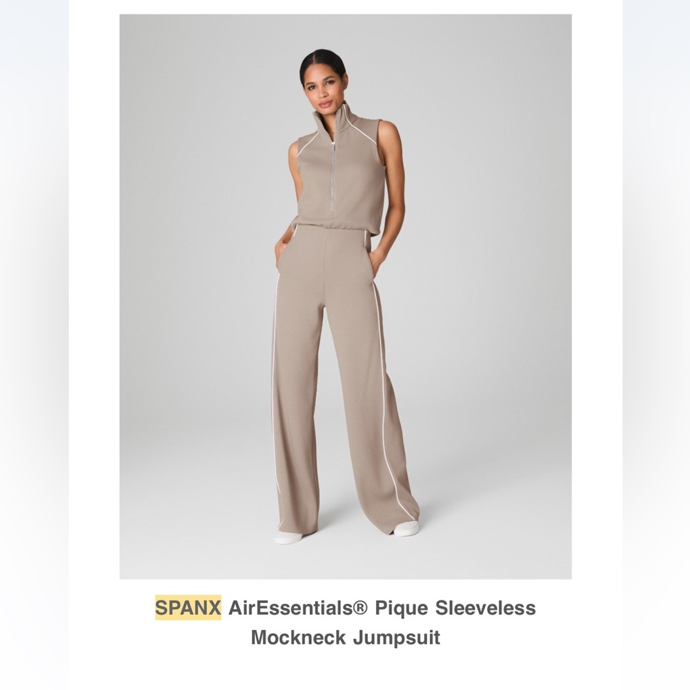 SPANX AirEssentials sleeveless mockneck Jumpsuit in Ashwood